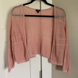 Torrid pink flirty cropped jacket